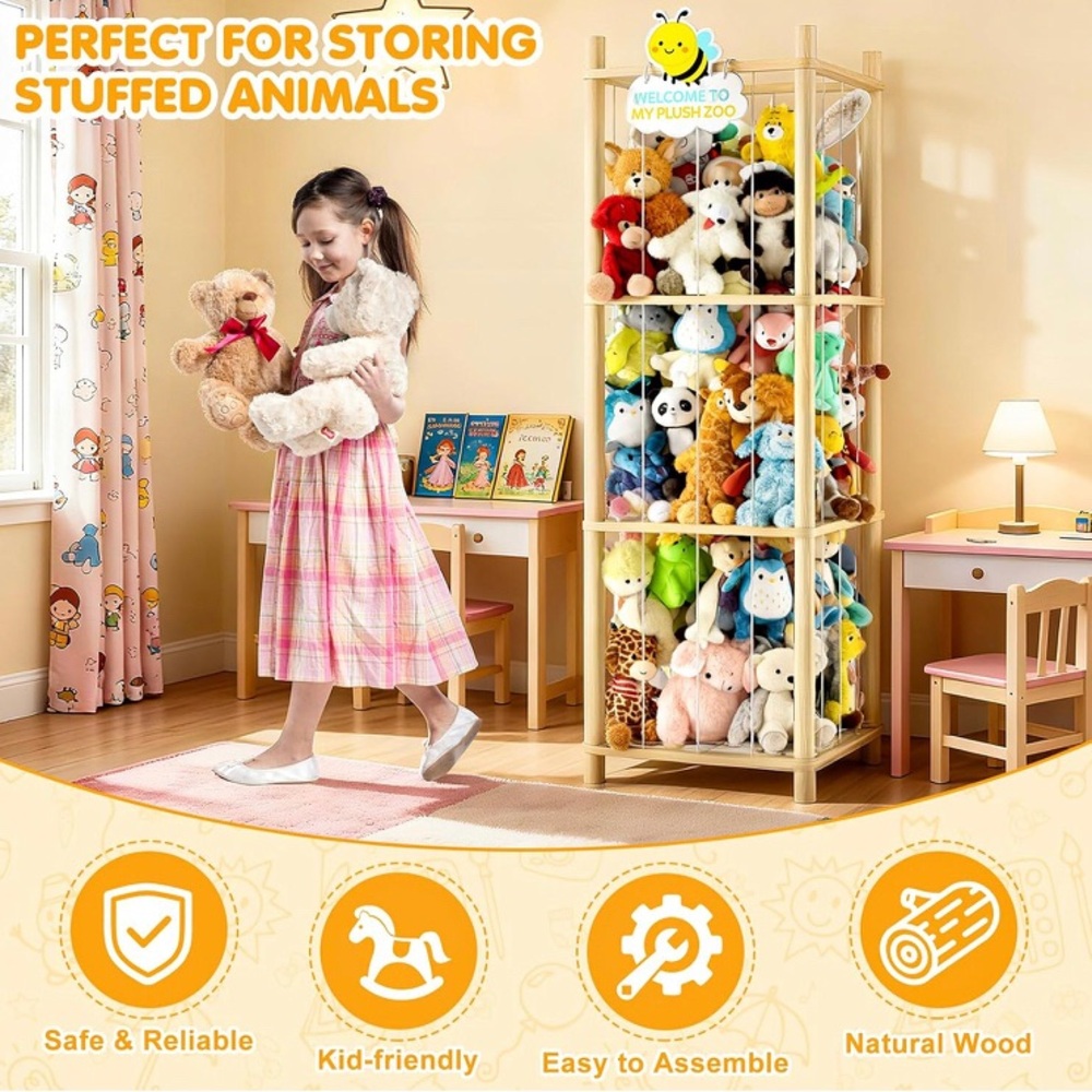 Colorful Plush Toy Organizer - Picture 4 of 8